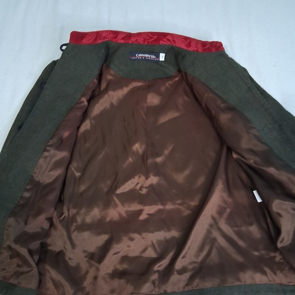 VTG Canvasback Velvet Detail Patchwork Mandarin Collar Wool Jacket - Picture 12 of 16